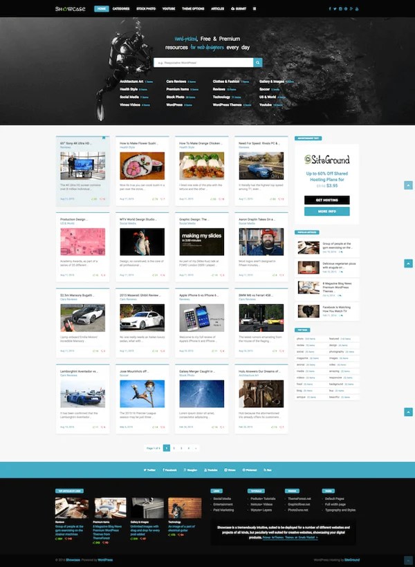 Showcase Responsive Wordpress Grid Masonry Blog Theme Showcase - Ocean Images - Elegant 8K Collection